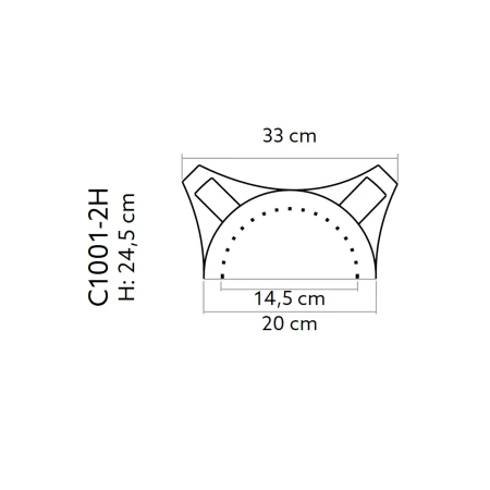 Capitel decorativ semicoloana C1001-2H 33 x 16,5 x 24,5 cm