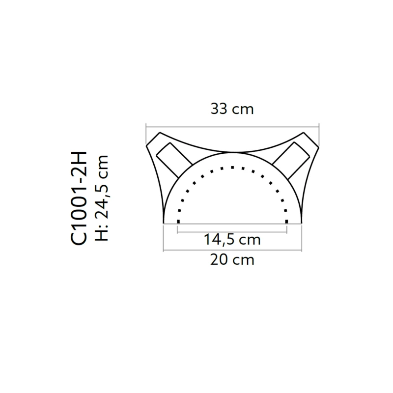 Capitel decorativ semicoloana C1001-2H 33 x 16,5 x 24,5 cm