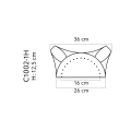 Capitel decorativ semicoloana C1002-1H 36 x 18 x 12,5 cm