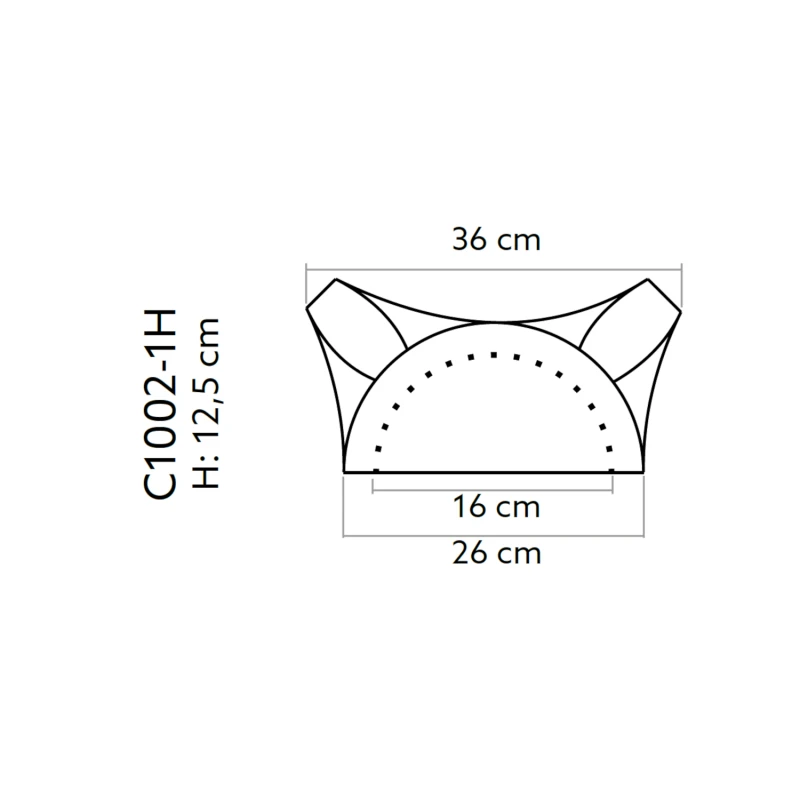 Capitel decorativ semicoloana C1002-1H 36 x 18 x 12,5 cm