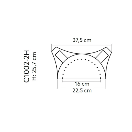 Capitel decorativ semicoloana C1002-2H 37,5 x 18,7 x 25,7 cm