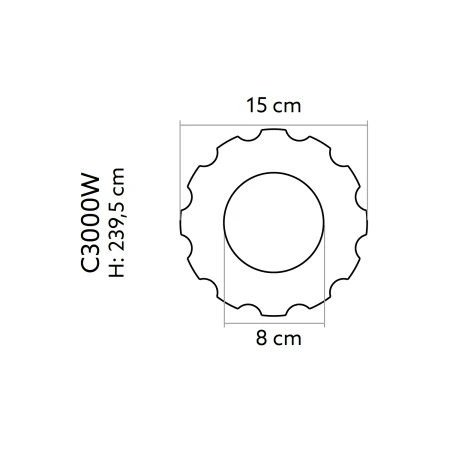 Trunchi canelat coloana decorativa C3000W Ø 15 cm x 239,5 cm