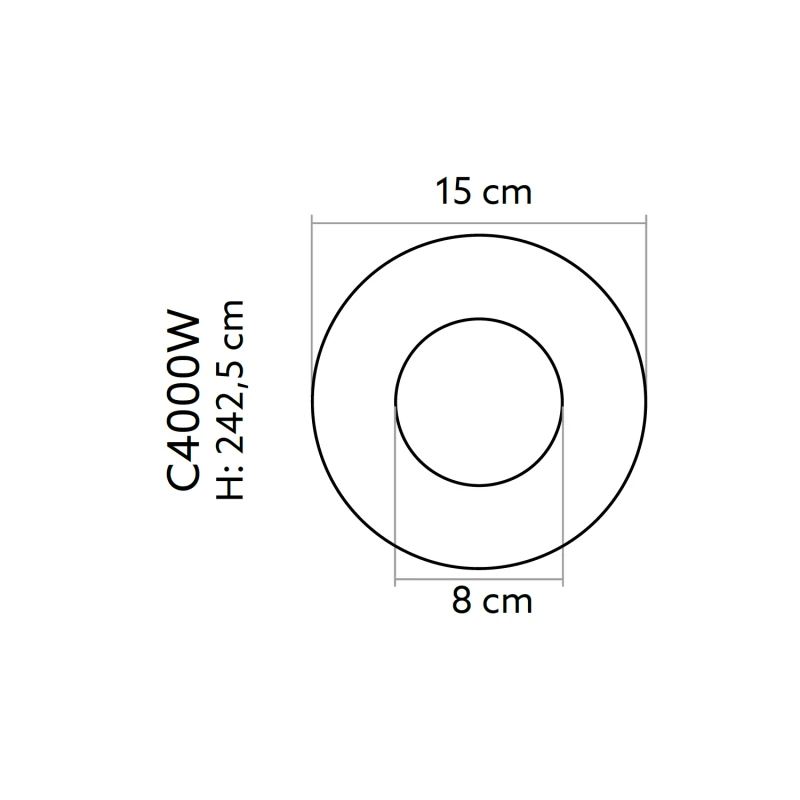 Trunchi neted coloana decorativa C4000W Ø 15 cm x 242,5 cm