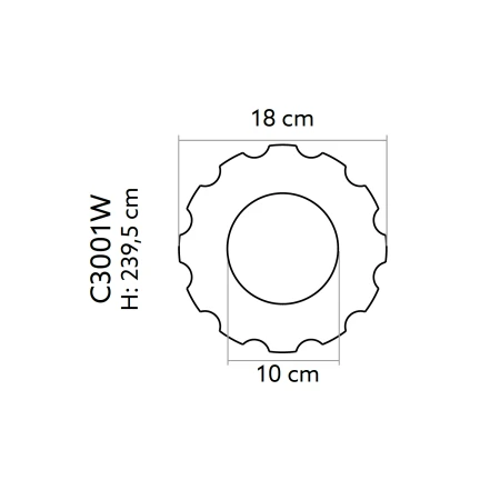 Trunchi canelat coloana decorativa C3001W Ø 18 x 239,5 cm