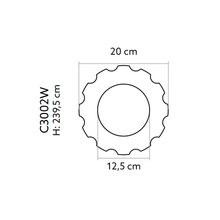 Trunchi canelat coloana decorativa C3002W Ø 20 x 239,5 cm