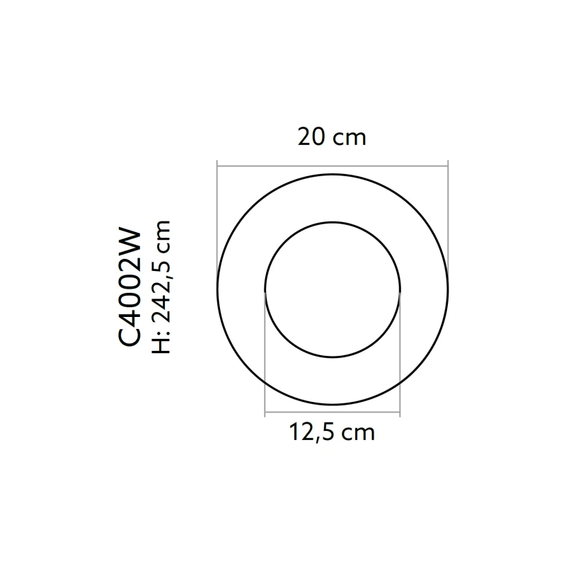 Trunchi neted coloana decorativa C4002W Ø 20 x 242,5 cm