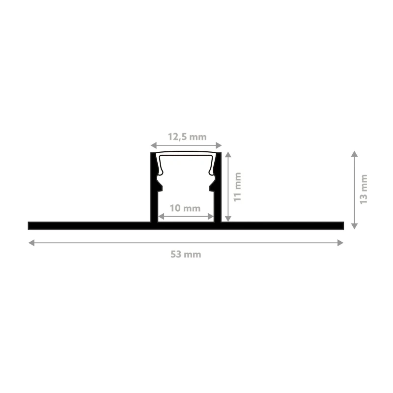 Profil LED aluminiu LLP1 riflaje 5,3 x 1,3 x 200 cm