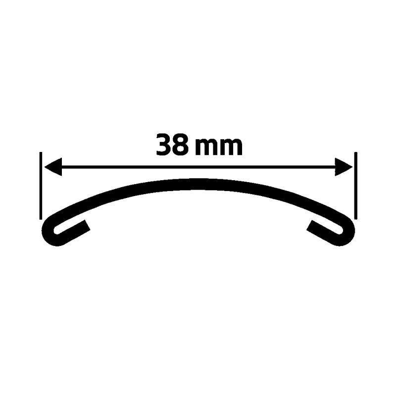 Prag de trecere inox 38 x 2700 mm auriu mat - la nivel - lipire cu adeziv