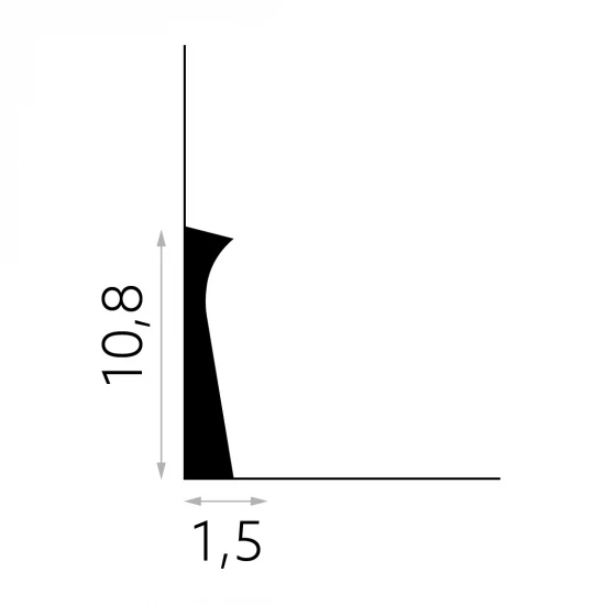 Plinta QS004 10.8 X 1.5 X 200 cm, duropolimer, Mardom Decor