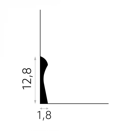 Plinta decorativa 12.8x1.8x200 cm Duropolimer QS003 Mardom Decor