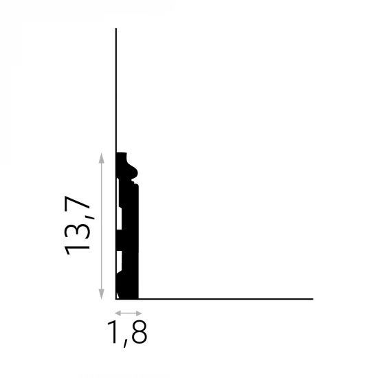 Plinta decorativa 13.7x1.8x200 cm Duropolimer MD360 Mardom Decor