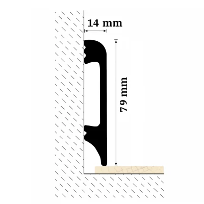Plinta WP08 1.4 X 7.9 X 200 cm, Gold White, Polimer Dur